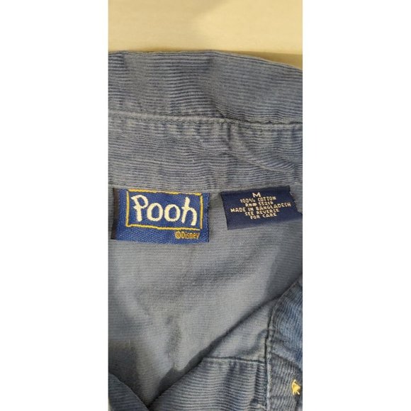 Disney Winnie The Pooh Piglet Women's Blue Corduroy Button Long Sleeve M Vintage - Picture 5 of 7